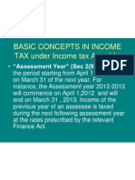 Basic Concepts in Income Tax-Ay 2012-13