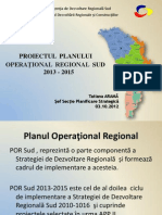 Prezentare Planului Operaţional Regional Sud 2013-2015