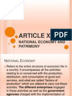 Article Xii: National Economy and Patrimony
