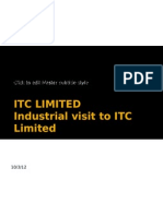 Itc Limited Industrial Visit To ITC Limited: Presented By: RAJIB BARUA