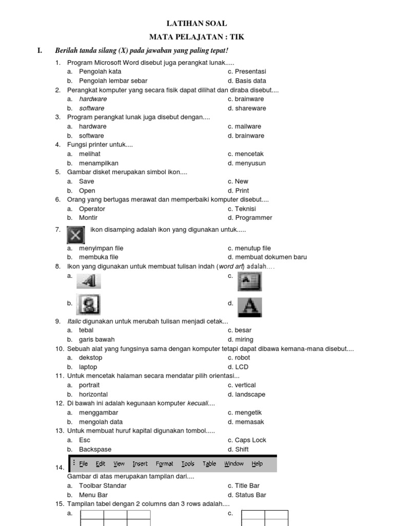 Latihan Soal Microsoft Word 2007