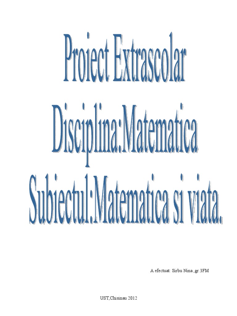 Proiect Educativ | PDF