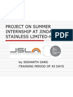 Project On Summer Internship at Jindal Stainless Limited-Hisar
