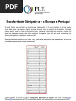 Escolaridade Obrigatória - A Europa e Portugal