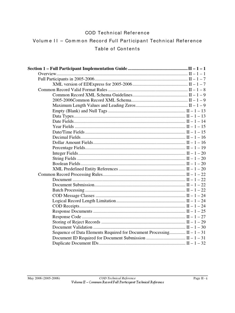 COD Common Record Technical Guide | PDF | Finance & Money Management ...