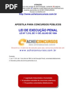 Apostila da Lei de Execução Penal Comentada (Lei 7.210/84) para Concursos
