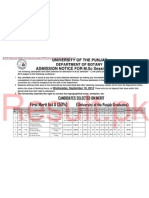 First Merit List of PU MSc Botany 2012 -14