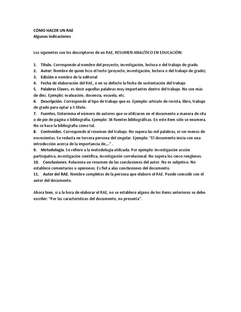 Cómo Hacer Un Rae | PDF | Bibliografía | Science