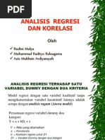 Download Contoh soal Penyelesaian Analisa Regresi Dan Korelasi - Jurusan Teknik Industri Universitas Mercu Buana 2010 by Rudini Mulya SN108967219 doc pdf