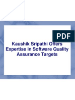 Kaushik Sripathi Offers Expertise in Software Quality Assurance Targets