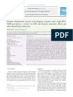 Dangers of Injections Overuse in Developing Countries With A High HIV/ AIDS Prevalence: A Review On HIV Risk Hazards, Traumatic Effects and Other Blood Borne Infections