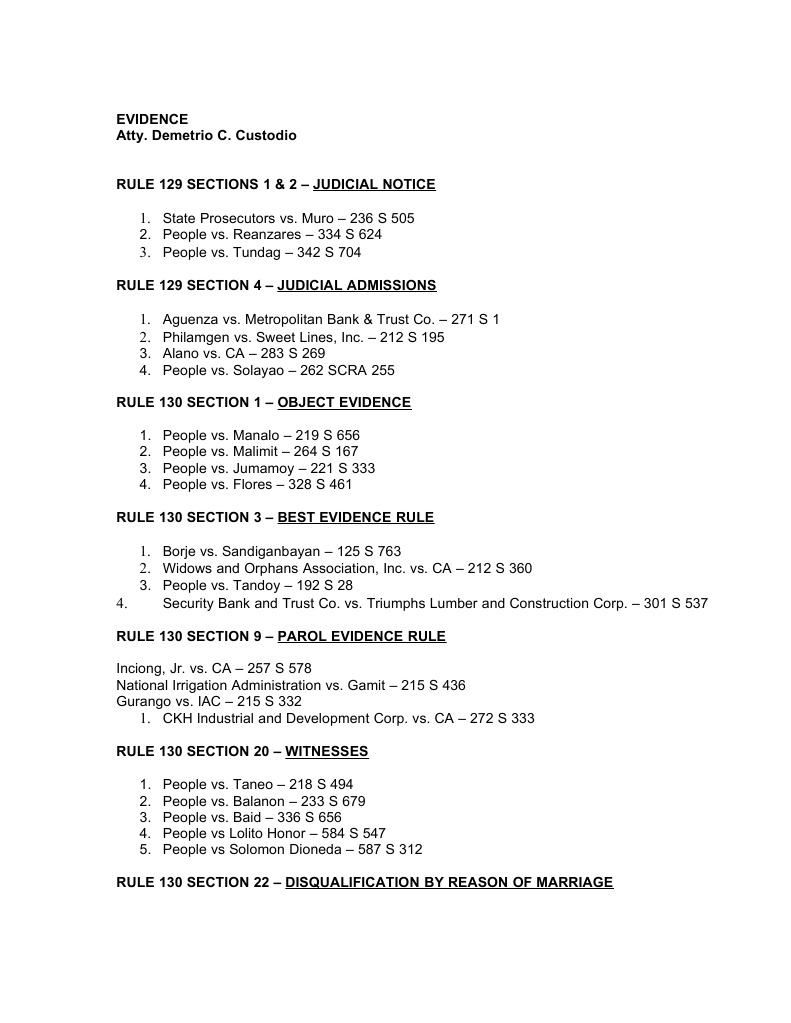 Evidence Law Outline and Cases | PDF | Law