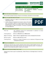 Product Disclosure Sheet: KFH Murabahah Personal Financing-I Government. KFH Murabahah Personal Financing-I Government