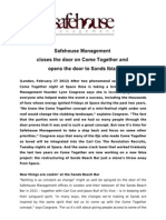 Safehouse Management Come Together Sands Ibiza PRESS RELEASE 27-02-12