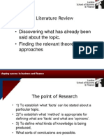 Literature Review - Discovering What Has Already Been Said About The Topic. - Finding The Relevant Theoretical Approaches