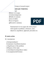 Format of Reasearch Report