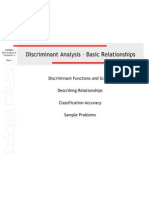 Discriminant Analysis - Basic Relationships