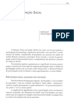 Política e sistema de saúde no Brasil. Cap 28. Participação Social (ESCOREL, S. MOREIRA, MR.)