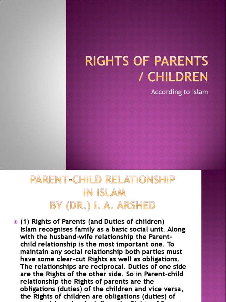 Rights of Parents-Children | PDF | Muhammad | Abrahamic Religions
