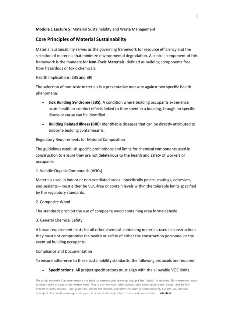 01 - MODULE 1_ LECTURE 5_Material Sustainability, Waste Management.pdf ...