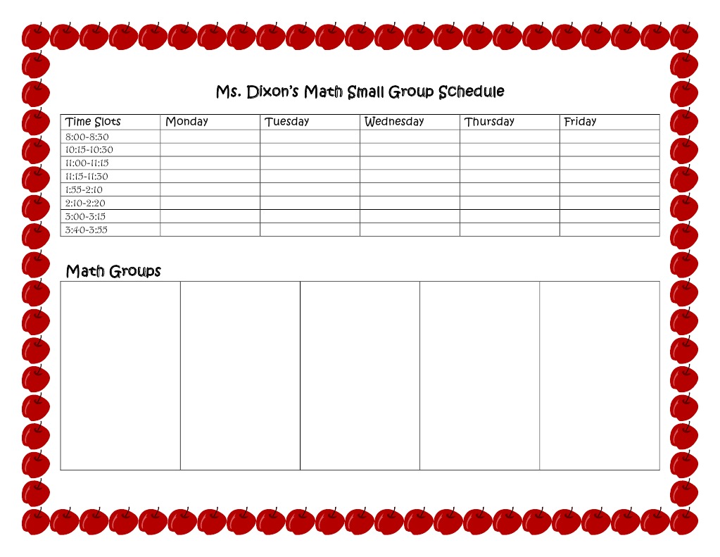 Ms. Dixon's Math and Reading Schedule | PDF