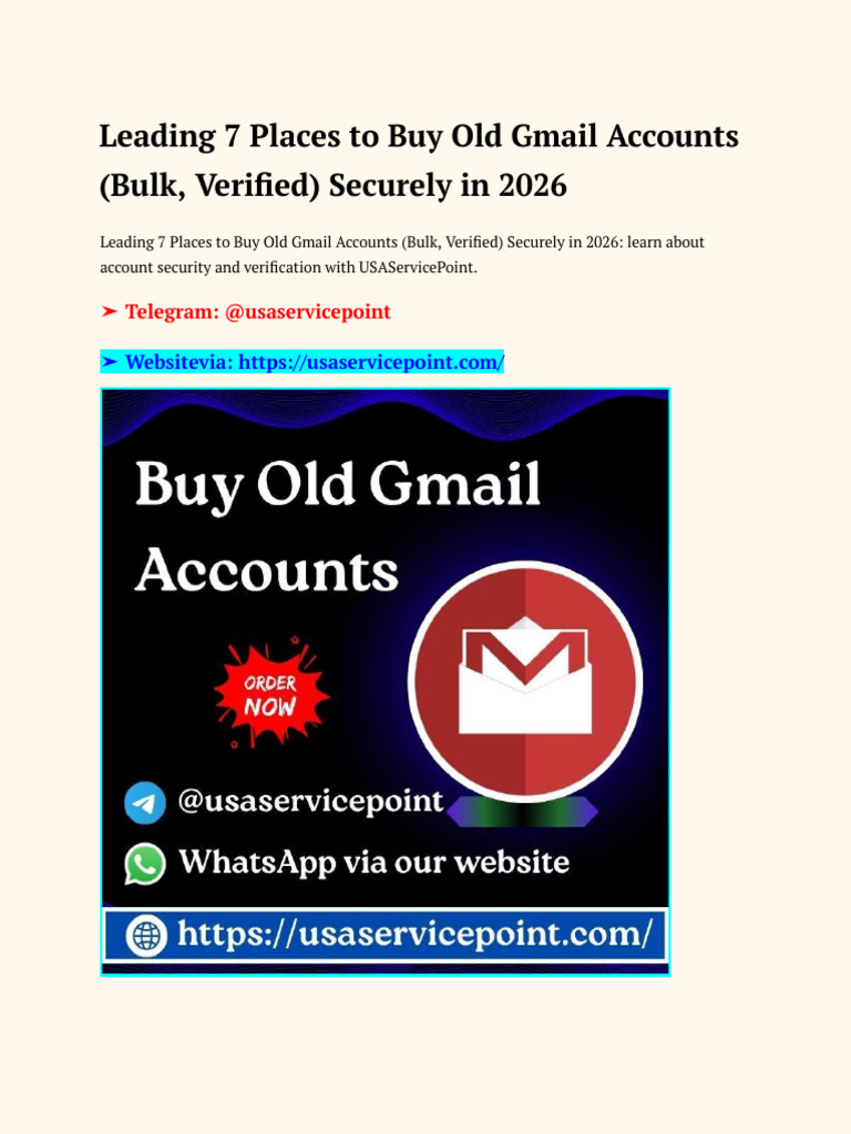 Leading 7 Places to Buy Old Gmail Accounts (Bulk, Verified) Securely in ...