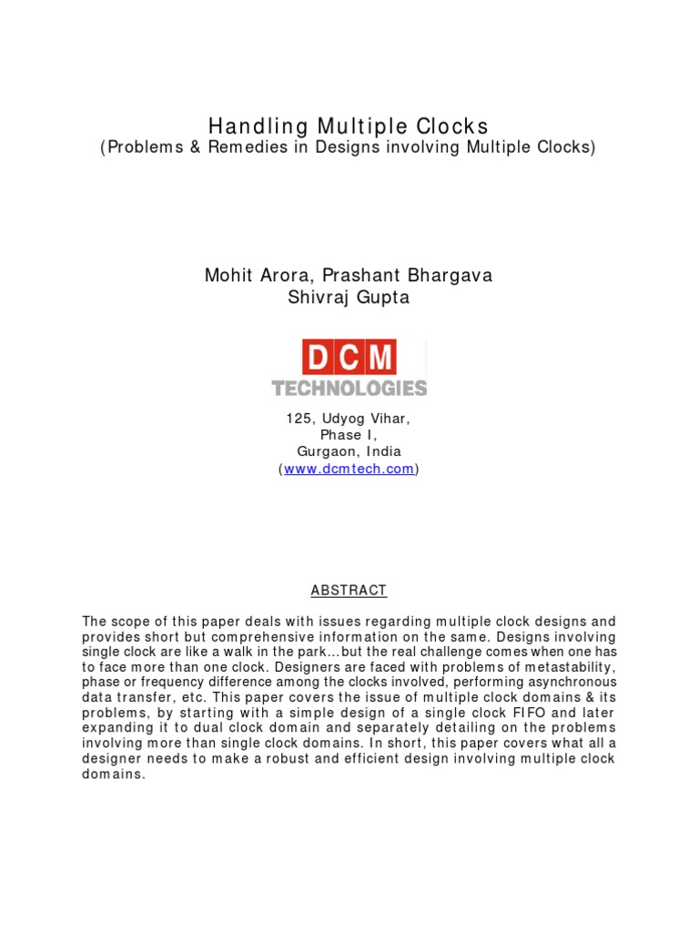 Challenges in Multiple Clock Designs | PDF