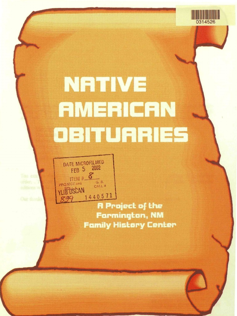 Native American Obituaries PDF New Mexico Newspapers