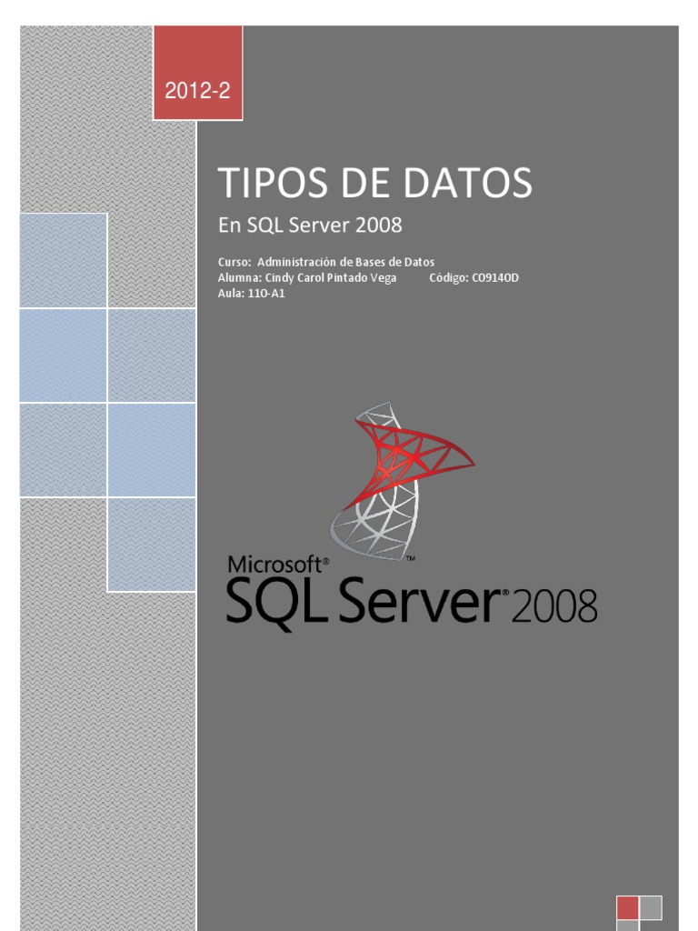 Tipos de Datos en SQL Server 2008 | PDF | Poco | Servidor SQL de Microsoft