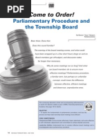 Parliamentary Procedure and the Township Board