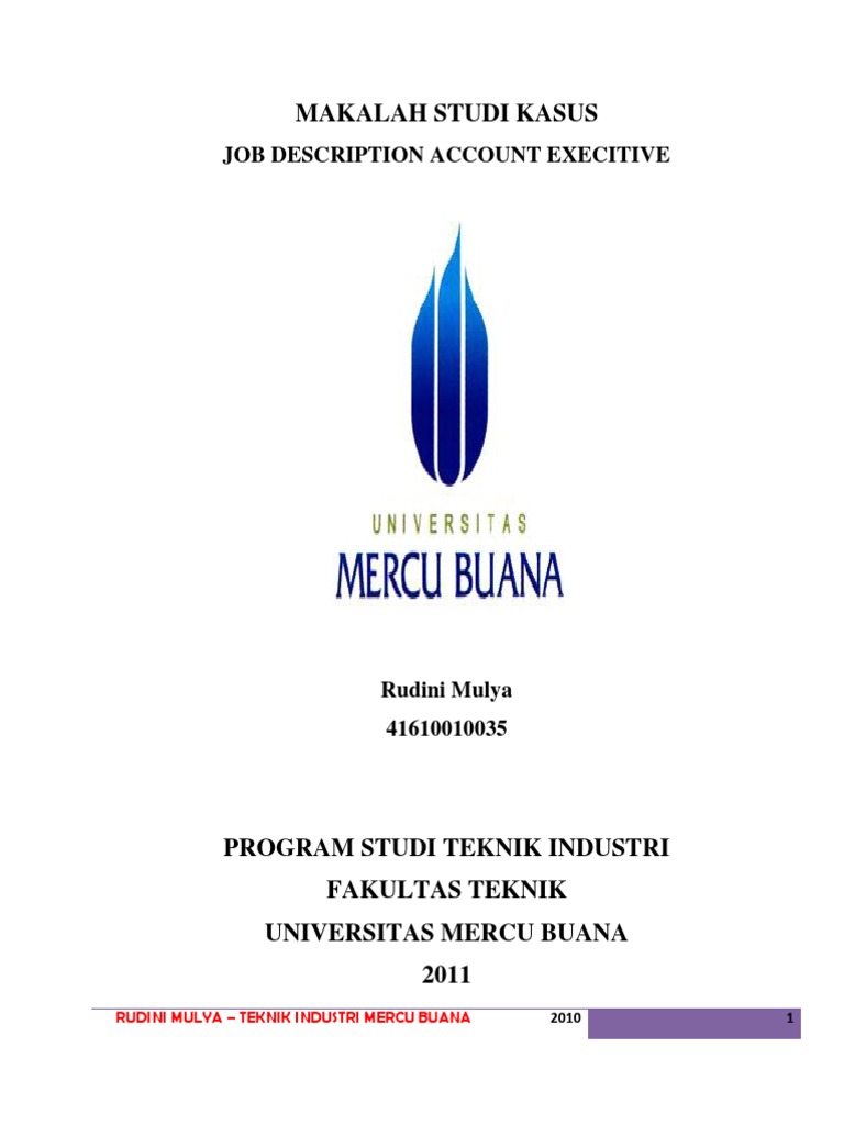 Makalah Hasil Pembahasan Job Describtion Order Teknik Industri Rudini Mulya