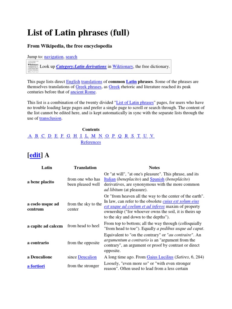 List of Latin Phrases Unrest