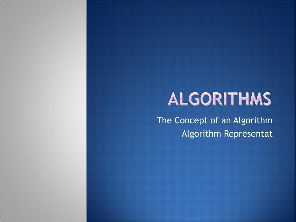 The Concept of An Algorithm Algorithm Representat | Download Free PDF ...