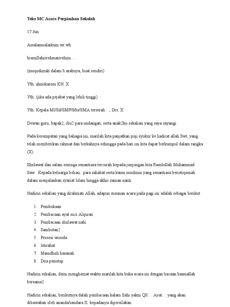 Kumpulan Mc Acara Qurban Kumpulan Contoh Teks Mc