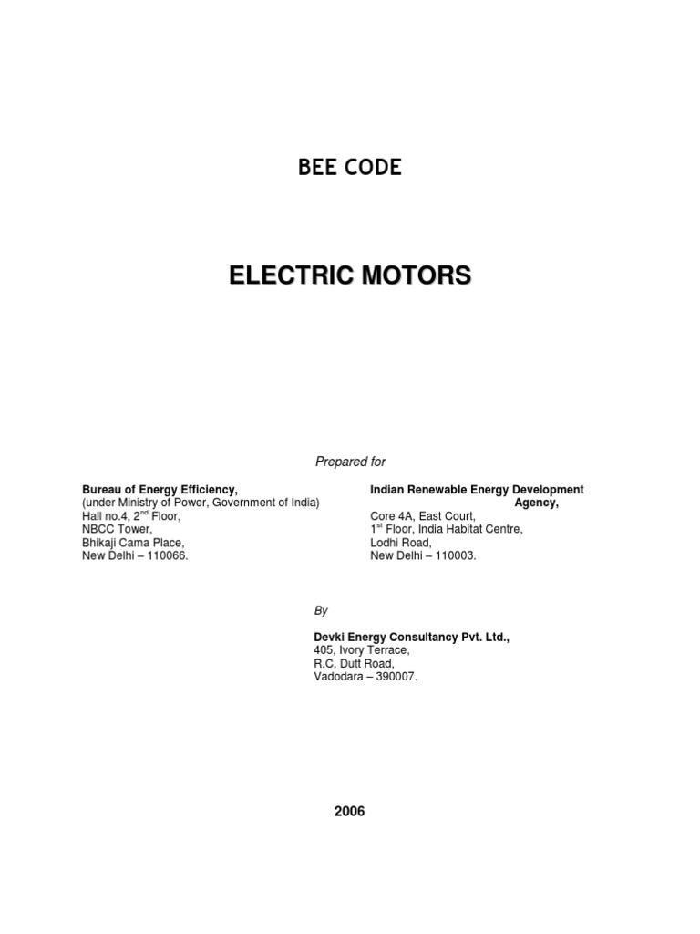 Bee Code - Electric Motors | PDF | Calibration | Measuring Instrument