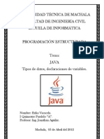 N°1 Java, Datos, Declaraciones.