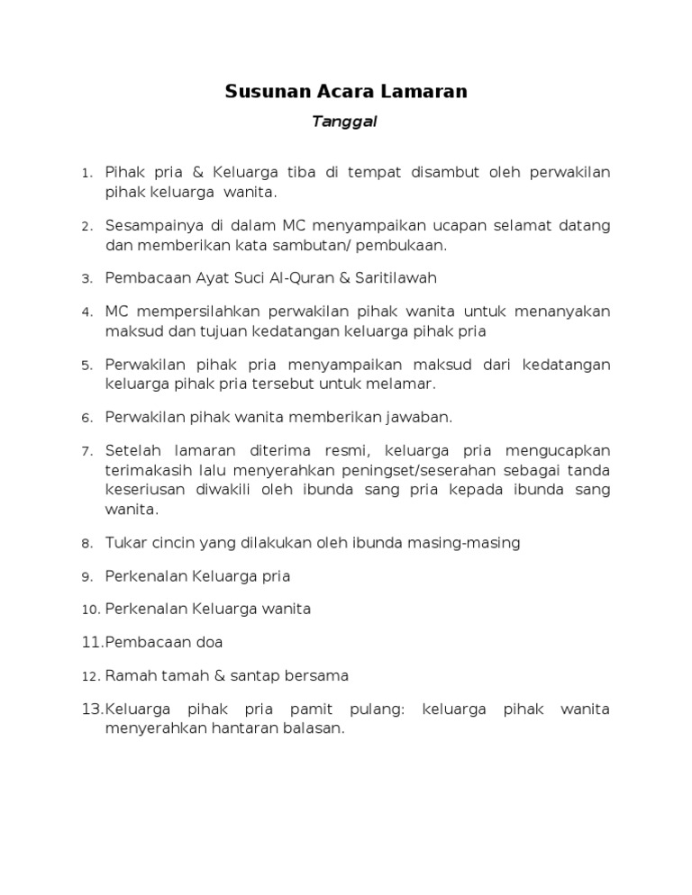 Sambutan Acara Lamaran Wanita Yang Baik Dan Benar Sambutan Acara Lamaran Wanita Yang Baik Dan Benar