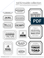 Apothecary Jar Labels - Toil & Trouble Collection (PAGE 3 - B&W Edition)