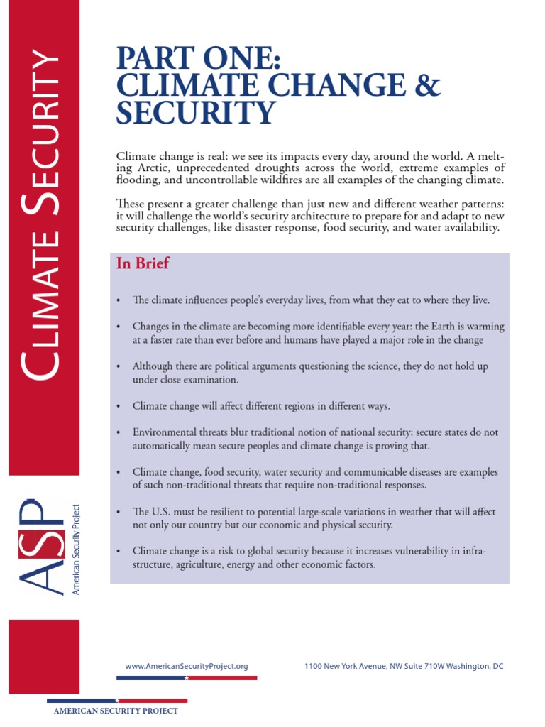 Climate Change and Global Security Risks | PDF | Greenhouse Effect ...