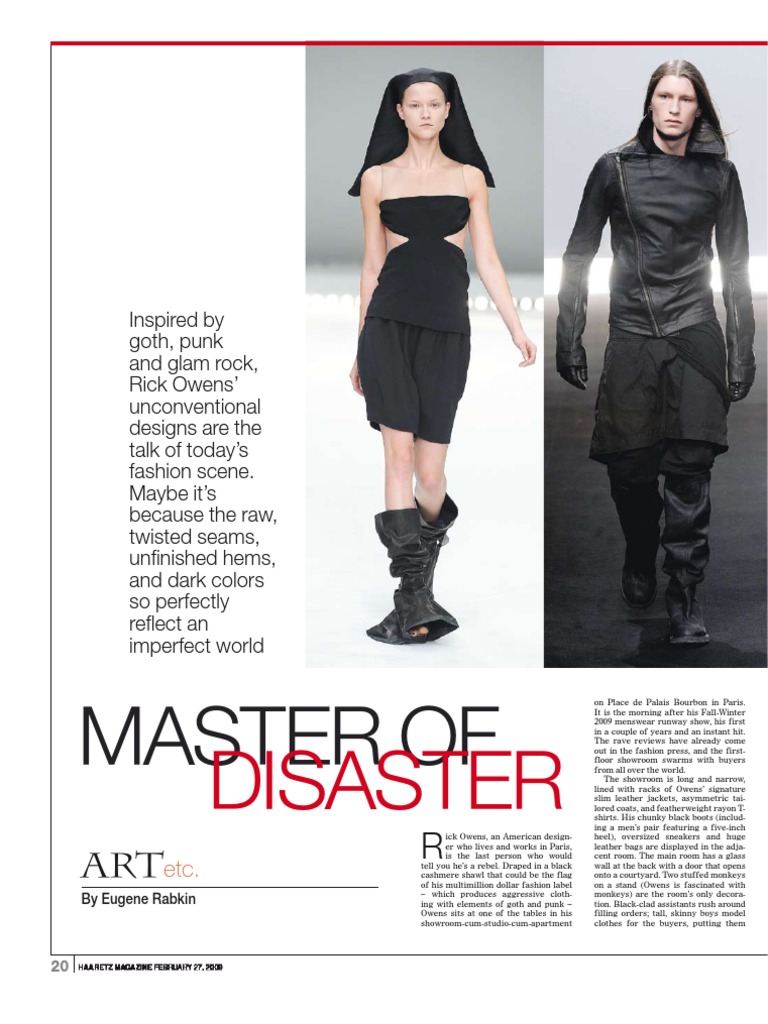 Rick Owens: Fashion's Imperfect Rebel | PDF | Fashion | Clothing