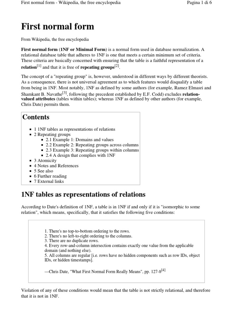 First Normal Form: First Normal Form (1NF or Minimal Form) Is A Normal ...