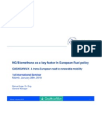 NG/Biomethane As A Key Factor in European Fuel Policy: GASHIGHWAY. A Trans-European Road To Renewable Mobility