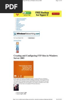 Creating and Configuring FTP Sites in Windows Server 2003