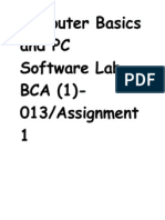 Computer Basics and PC Software Lab BCA