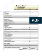 Two Year Balance Sheet