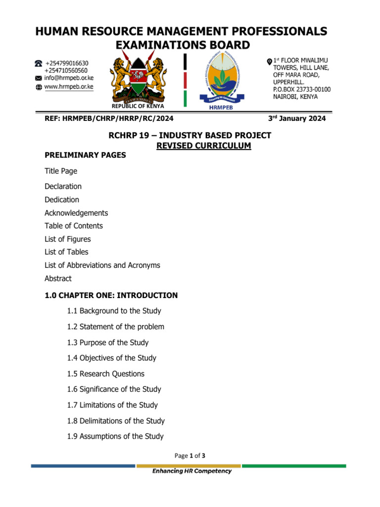 CHRP INDUSTRY BASED RESEARCH PROJECT GUIDELINE-OUTLINE.pdf | PDF | Data ...