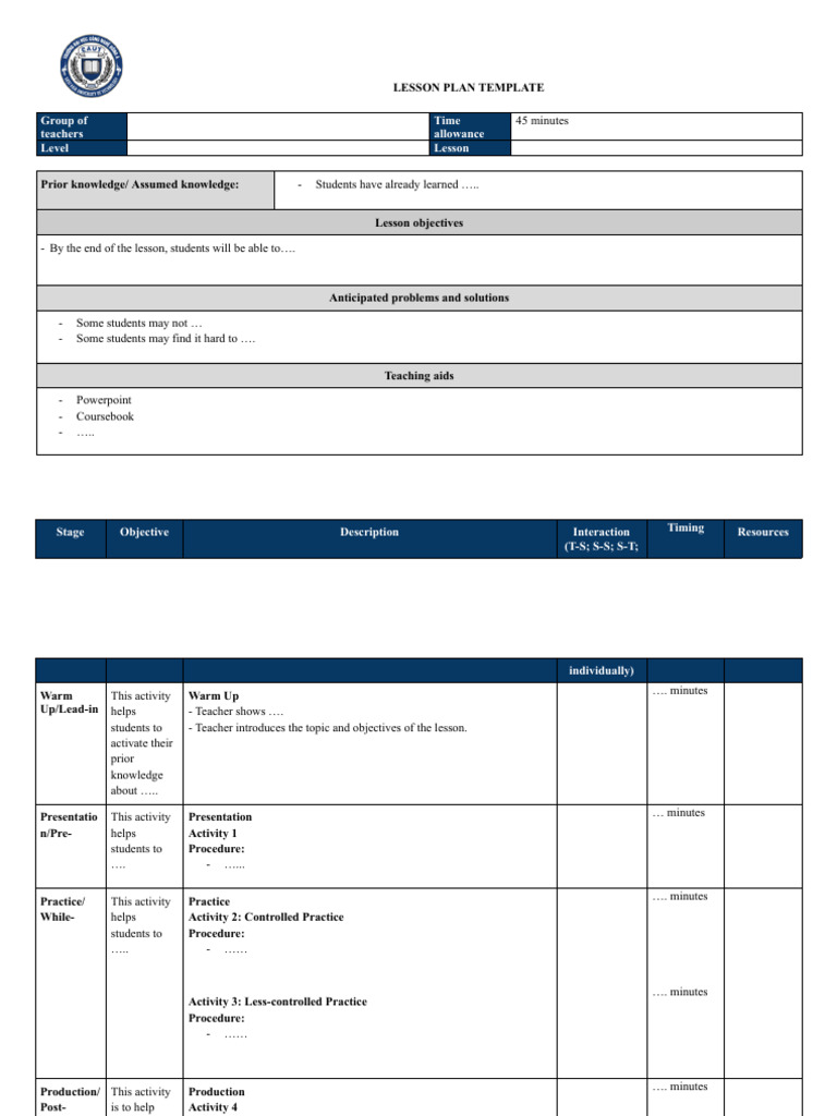 Lesson Plan Template.docx_1.pdf | PDF | Teachers | Lesson Plan