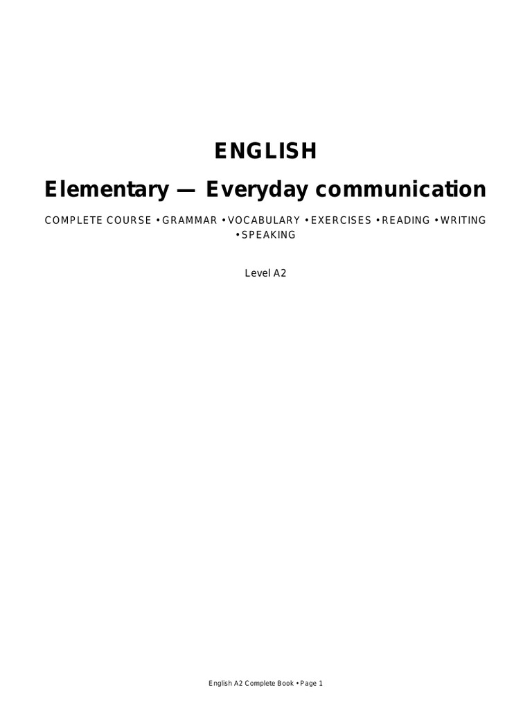 English_A2_COMPLETE_BOOK.pdf | PDF | Vocabulary | Grammar