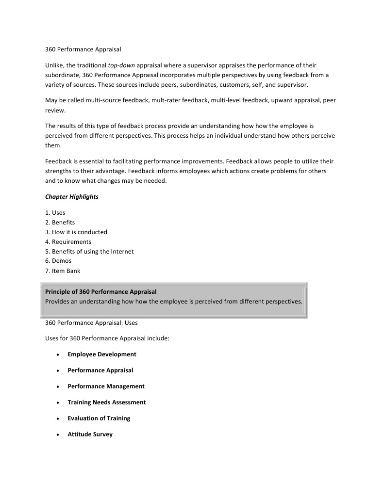 360 Performance Appraisal Overview | PDF | Performance Appraisal ...