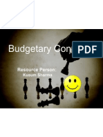 Budgetary Control: Resource Person